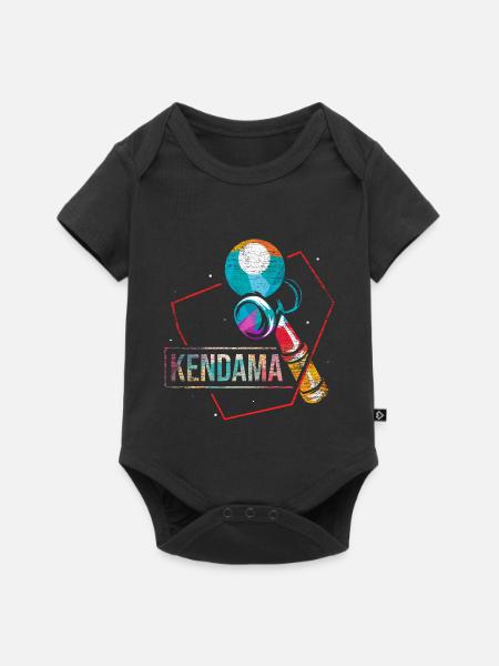 Japan Kendama Geschicklichkeitsspiel - Baby Premium Kurzarmbody - Schwarz