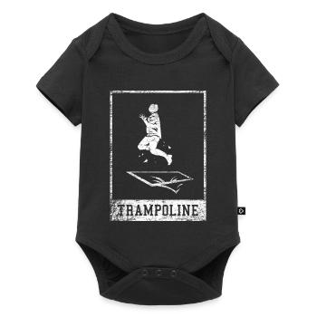 Waghalsige Trampolin Turnerin Wettkampf - Baby Premium Kurzarmbody - Schwarz - Vorne