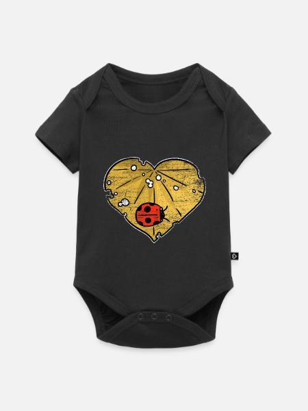 Fleißiger Marienkäfer Gartenhelfer - Baby Premium Kurzarmbody - Schwarz