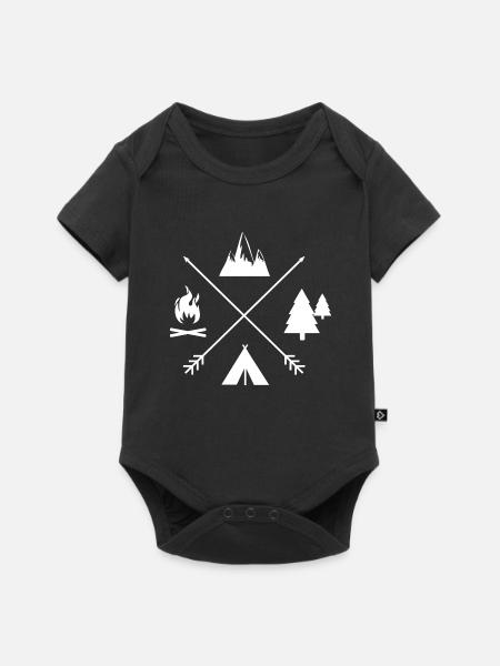 Campingzeit individuell - Baby Premium Kurzarmbody - Schwarz