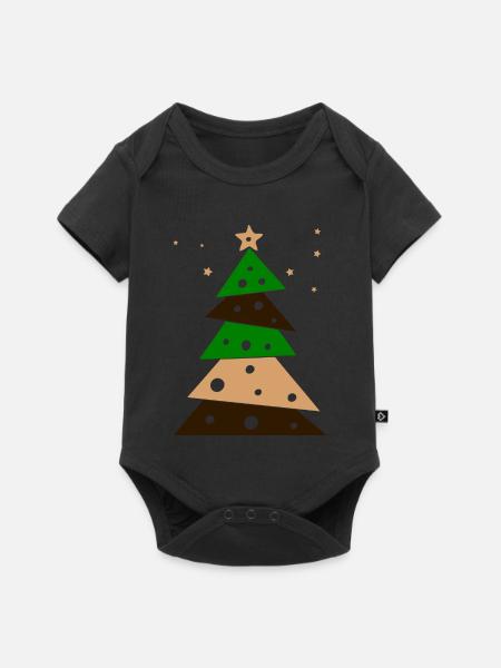 Tannenbaum - Baby Premium Kurzarmbody - Schwarz