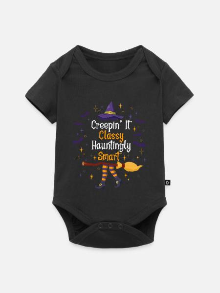 Creepin' It Classy Schaurig-schönes Halloween - Baby Premium Kurzarmbody - Schwarz