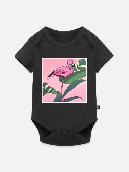 Flamingo#2 - Baby Premium Kurzarmbody - Schwarz