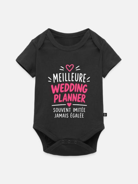 Bester Hochzeitsplaner - Baby Premium Kurzarmbody - Schwarz
