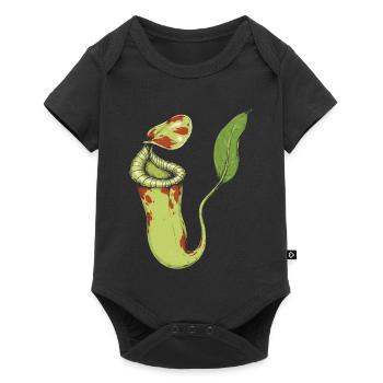 Grüner Fantasie-Spross - Baby Premium Kurzarmbody - Schwarz - Vorne