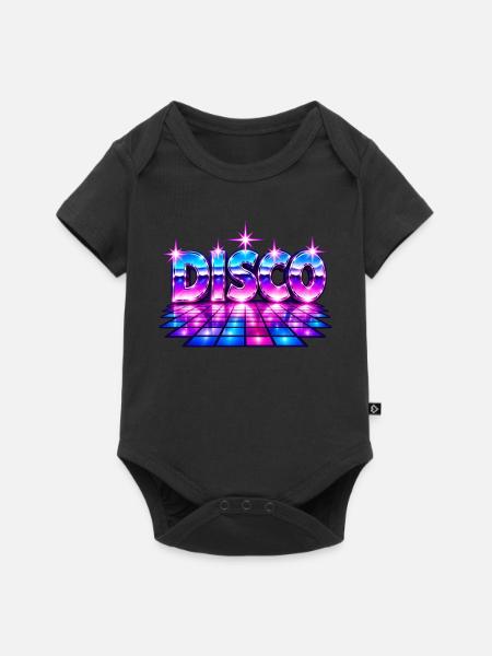 Disco-Tanzfläche30cm - Baby Premium Kurzarmbody - Schwarz