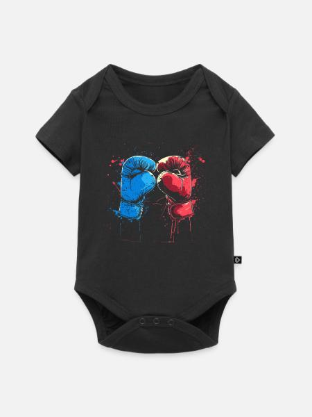 Kickboxhandschuhe Grafik - Baby Premium Kurzarmbody - Schwarz