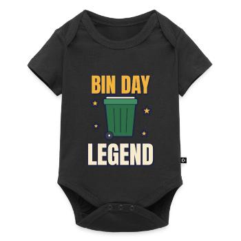 Bin Day Legend Lustiger britischer Wheelie-Bin - Baby Premium Kurzarmbody - Schwarz - Vorne