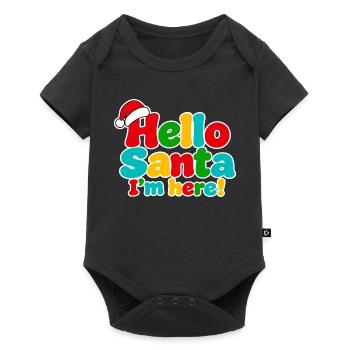 Hallo Santa – Ich bin hier! - Baby Premium Kurzarmbody - Schwarz - Vorne