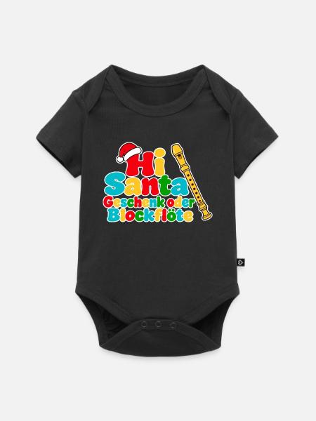 Geschenk oder Blockflöte - Baby Premium Kurzarmbody - Schwarz