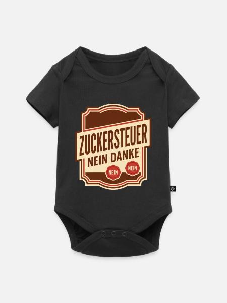 Zuckersteuer nein danke Satire - Baby Premium Kurzarmbody - Schwarz