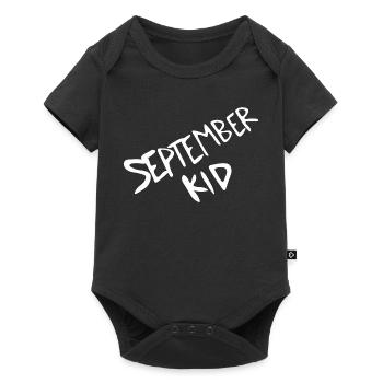September Kid Schriftzug - Baby Premium Kurzarmbody - Schwarz - Vorne
