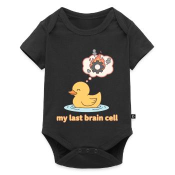 Meine letzte Gehirnzelle lustige Quietscheente - Baby Premium Kurzarmbody - Schwarz - Vorne