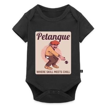 Where Skill Meets Chill – Boule mit Baskenmütze - Baby Premium Kurzarmbody - Schwarz - Vorne
