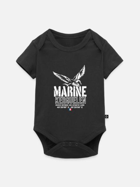 Kerguelen Marine Patch - Baby Premium Kurzarmbody - Schwarz