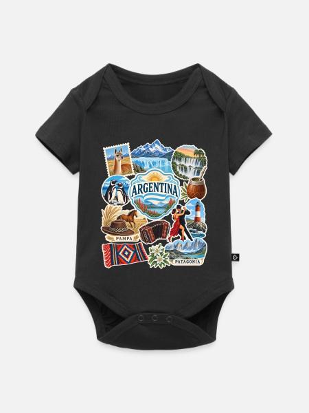 Argentinien Reisesticker - Baby Premium Kurzarmbody - Schwarz