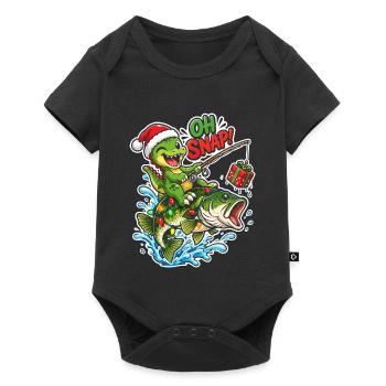 Weihnachtsangler-Alligator - Baby Premium Kurzarmbody - Schwarz - Vorne