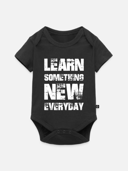 learn something new everyday - Baby Premium Kurzarmbody - Schwarz