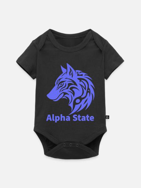 Alpha State Wolf-Emblem - Baby Premium Kurzarmbody - Schwarz