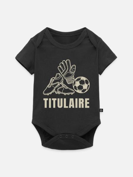 Kind-Football-Träger - Baby Premium Kurzarmbody - Schwarz