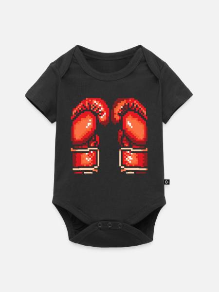 Boxhandschuhe Pixel Art - Baby Premium Kurzarmbody - Schwarz