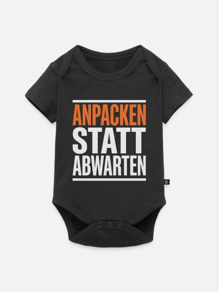 Anpacken statt Abwarten Handwerk - Baby Premium Kurzarmbody - Schwarz