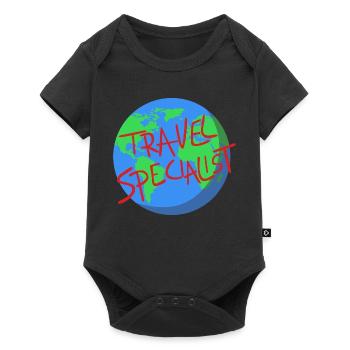 Weltreise Spezialist – Globale Abenteuer - Baby Premium Kurzarmbody - Schwarz - Vorne