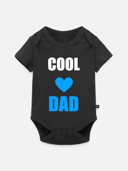 Coole Papa-Herz-Grafik - Baby Premium Kurzarmbody - Schwarz