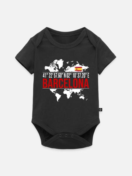 Barcelona - Baby Premium Kurzarmbody - Schwarz