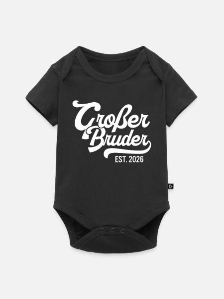 Großer Bruder EST 2026 Retro - Baby Premium Kurzarmbody - Schwarz