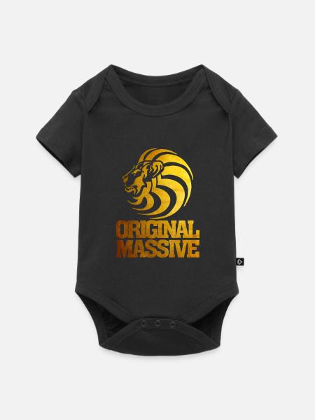 Massiver Kopf – Gold - Baby Premium Kurzarmbody - Schwarz