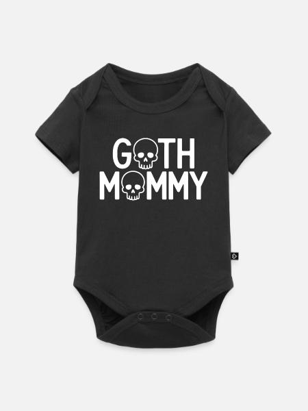 Goth-Mommy-Schädel-Typografie - Baby Premium Kurzarmbody - Schwarz