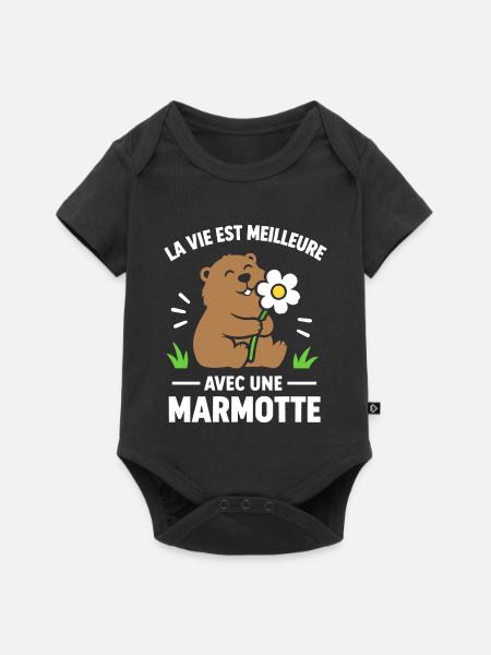 Besseres Leben mit einem Murmeltier - Baby Premium Kurzarmbody - Schwarz