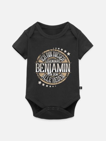 Benjamin - Baby Premium Kurzarmbody - Schwarz