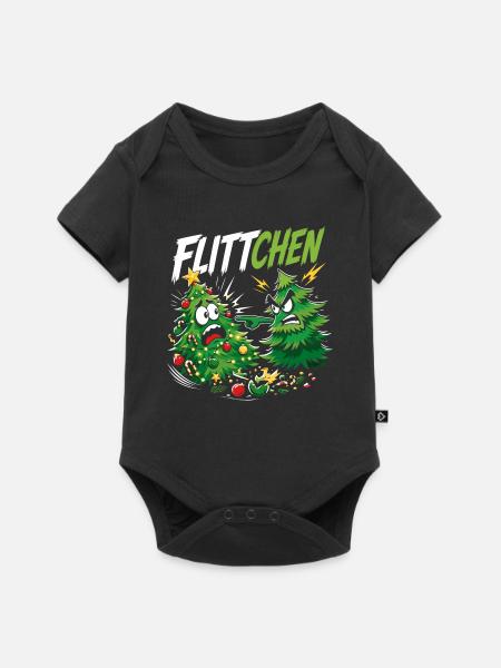 Tannenbäume Lustig Flittchen Spruch - Baby Premium Kurzarmbody - Schwarz