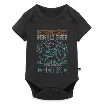 E-Bike Spruch alter Mann Geschenk - Baby Premium Kurzarmbody - Schwarz - Vorne