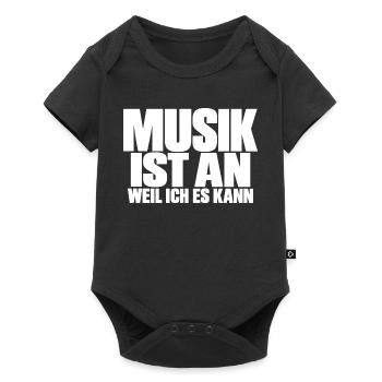 Musik ist an weil ich es kann Deejay DJ Sound - Baby Premium Kurzarmbody - Schwarz - Vorne