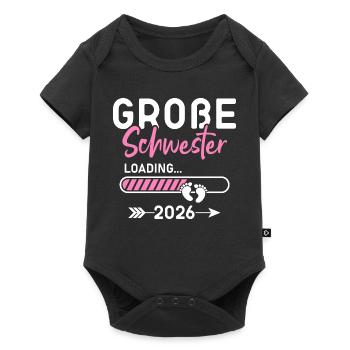 Große Schwester Loading 2026 - Baby Premium Kurzarmbody - Schwarz - Vorne
