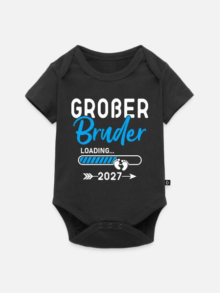 Kinder Großer Bruder Loading 2027 - Baby Premium Kurzarmbody - Schwarz