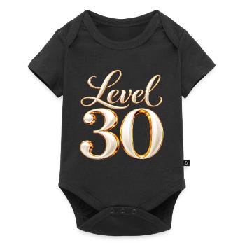 Level 30 Goldschrift Geburtstag - Baby Premium Kurzarmbody - Schwarz - Vorne