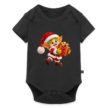 Wenuma mit Weihnachtsgeschenk - Baby Premium Kurzarmbody - Schwarz - Vorne