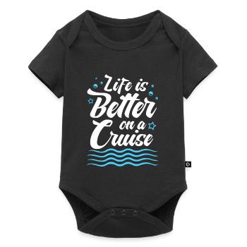 Kreuzfahrtschiff Kreuzfahrt - Baby Premium Kurzarmbody - Schwarz - Vorne