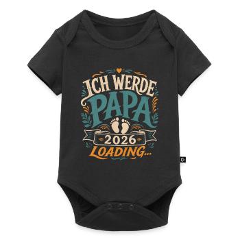 Ich werde Papa Werdender Vater - Baby Premium Kurzarmbody - Schwarz - Vorne