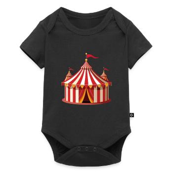Zirkuszelt - Baby Premium Kurzarmbody - Schwarz - Vorne