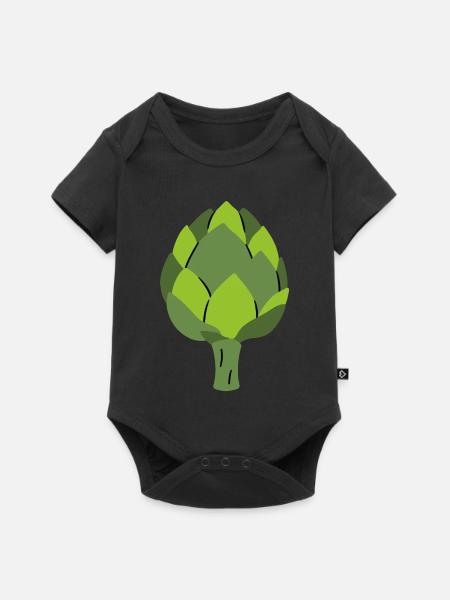 Artischocke Gemüsemotiv Illustration Geschenkidee - Baby Premium Kurzarmbody - Schwarz