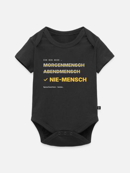 nie-mensch - Baby Premium Kurzarmbody - Schwarz