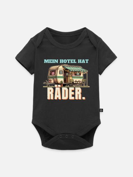 Wohnwagen - Hotel mit Rädern - Baby Premium Kurzarmbody - Schwarz