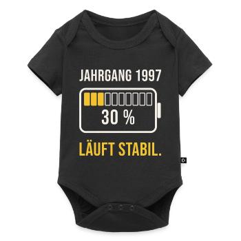 Jahrgang 1997 Akku - Baby Premium Kurzarmbody - Schwarz - Vorne