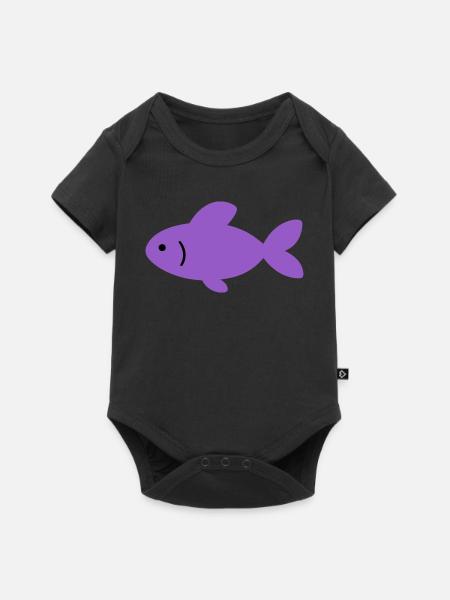 Fisch Geschenkidee Illustration Tierliebhaber - Baby Premium Kurzarmbody - Schwarz