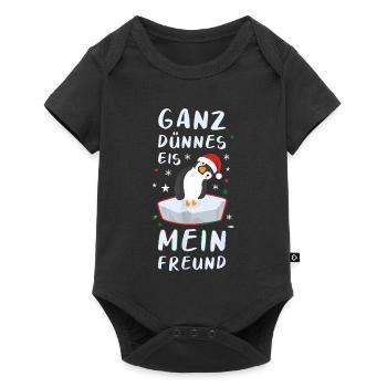 Ganz Dünnes Eis Mein Freund Pinguin Weihnachten - Baby Premium Kurzarmbody - Schwarz - Vorne